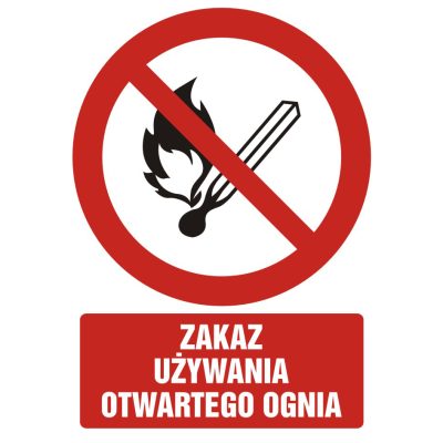 ZNAK BHP - ZAKAZ UŻYWANIA OTWARTEGO OGNIA - GC054 DJ PN