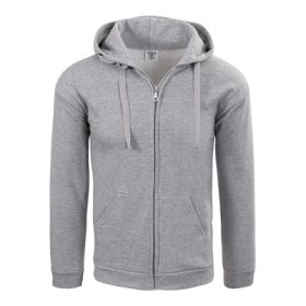 BLUZA Z KAPTUREM ZAPINANA 280G SZARA ROZM. M