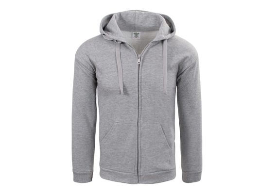 BLUZA Z KAPTUREM ZAPINANA 280G SZARA ROZM. XXXL