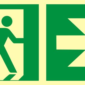 ZNAK EWAKUACYJNY - KIERUNEK DO WYJŚCIA EWAKUACYJNEGO - W PRAWO - AAE 107 CE PS