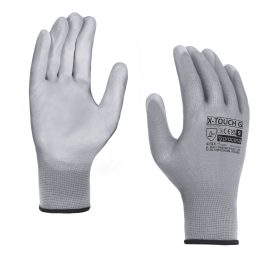 RĘKAWICE OCHRONNE POWLEKANE PU X-TOUCH GREY ROZM. 9