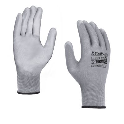 RĘKAWICE OCHRONNE POWLEKANE PU X-TOUCH GREY ROZM. 9