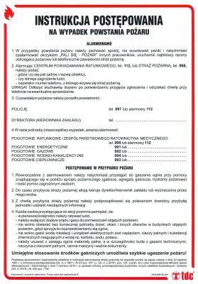 INSTRUKCJA PPOŻ - INSTRUKCJA POSTĘPOWANIA W PRZYPADKU POWSTANIA POŻARU - DB 003 DN CN