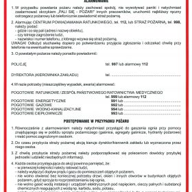 INSTRUKCJA PPOŻ - INSTRUKCJA POSTĘPOWANIA W PRZYPADKU POWSTANIA POŻARU - DB 003 DN CN