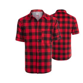 KOSZULA FLANELOWA KRÓTKI RĘKAW CZERWONA rozm. L