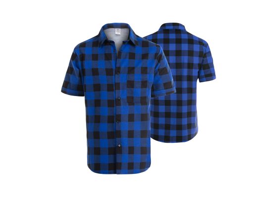 KOSZULA FLANELOWA KRÓTKI RĘKAW NIEBIESKA rozm. L