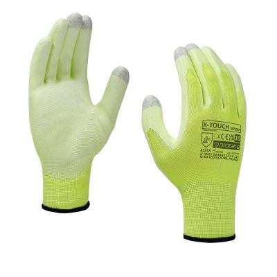 RĘKAWICE OCHRONNE POWLEKANE PU X-TOUCH SCREEN ROZM.9