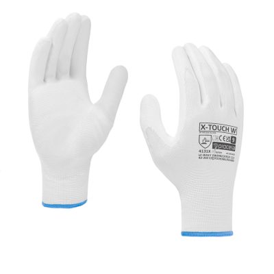 RĘKAWICE OCHRONNE POWLEKANE PU X-TOUCH WHITE ROZM. 6