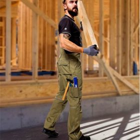 Spodnie z laclem SUMMER khaki przedłużone