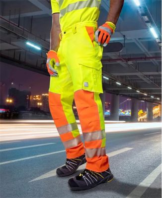 Spodnie do pasa SIGNAL przedłużone żółto-pomarańczowe