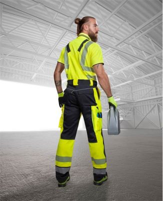 Spodnie laklowe SIGNAL żółto-czarne skrócone