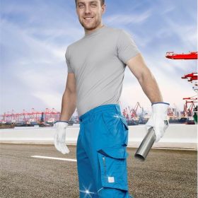 Spodnie talia SUMMER rozszerzona niebieska