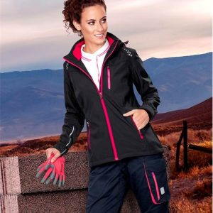 Miękka kurtka. FLORET damskie, czarne, różowe zamki