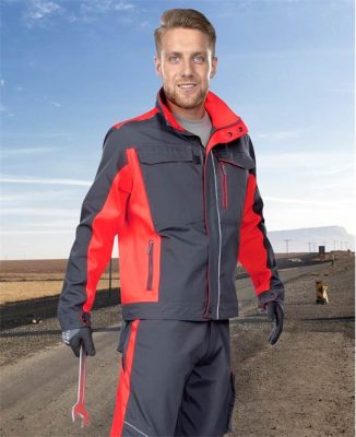 Kurtka NEON szaro-czerwona