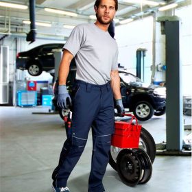 Spodnie URBAN do pasa + granatowe rozszerzenie