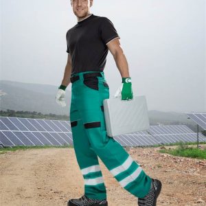 Odblaskowe spodnie w pasie COOL TREND zielone