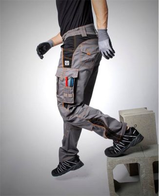 VISION 02 spodnie do pasa szare, rozszerzone