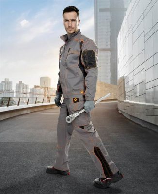 Kurtka VISION 01 szaro-pomarańczowa, 170 cm