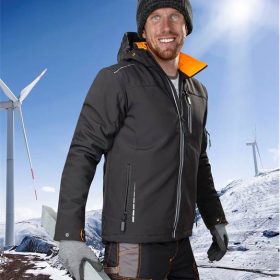 Miękka kurtka. WINTER VISION męskie, czarno-pomarańczowe