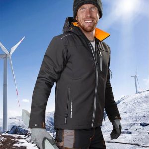 Miękka kurtka. WINTER VISION męskie, czarno-pomarańczowe