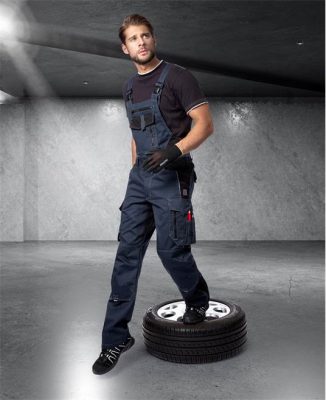 Lakierowe spodnie VISION 03 granatowe, przedłużane