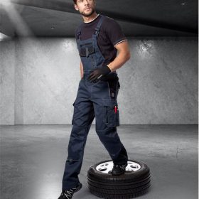 Lakierowe spodnie VISION 03 granatowe, przedłużane