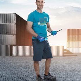 T-shirt 4TECH nadruk PowerWork niebieski