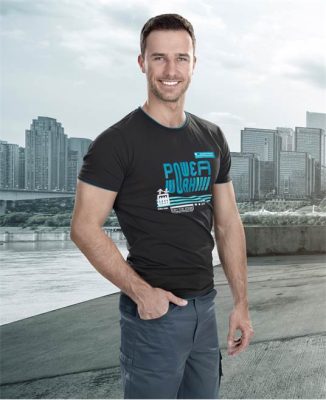 T-shirt 4TECH nadruk PowerWork czarny