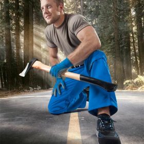 Spodnie w pasie 4TECH 02 niebieskie