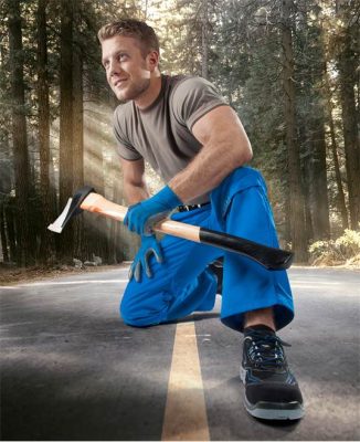 Spodnie w pasie 4TECH 02 niebieskie