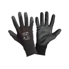 RĘKAWICE PU CZARNE L230910P, 600 PAR, "10", CE, LAHTI