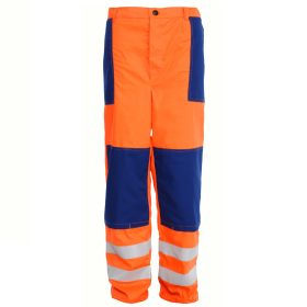 SPODNIE ROBOCZE OSTRZEGAWCZE DO PASA - POMARAŃCZ - ROZM. 58
